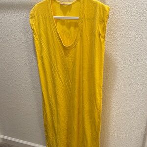 FP Beach Yellow Women's Scoop Neck Dress - Casual Summer Style